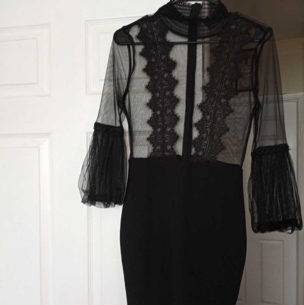 Black Party Dress with Mesh Size 12/14